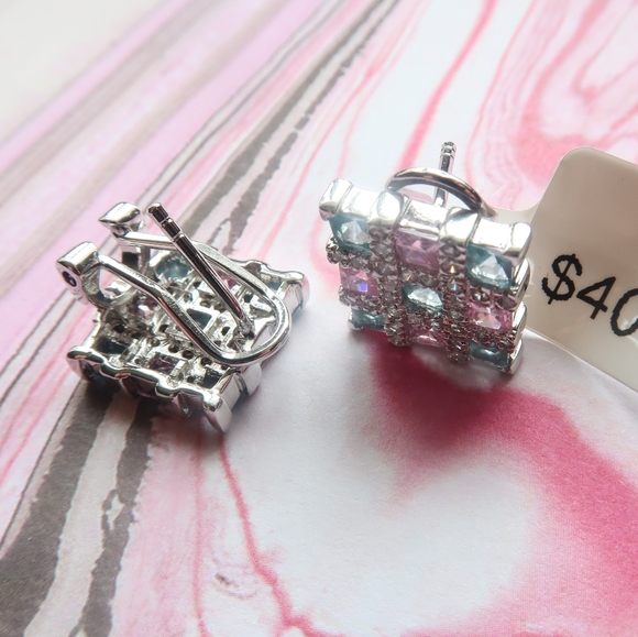 Sterling silver cubic zirconia earrings - Picture 2 of 2